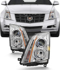 Projector Headlight Assembly Chrome Housing Clear Lens Full Set S83248