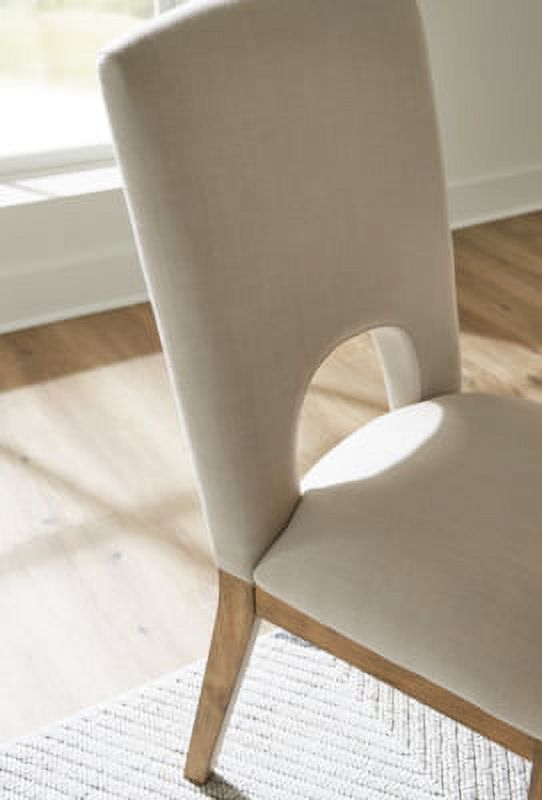 Light Brown & Beige Upholstered Side Chair, 2 Count F1605