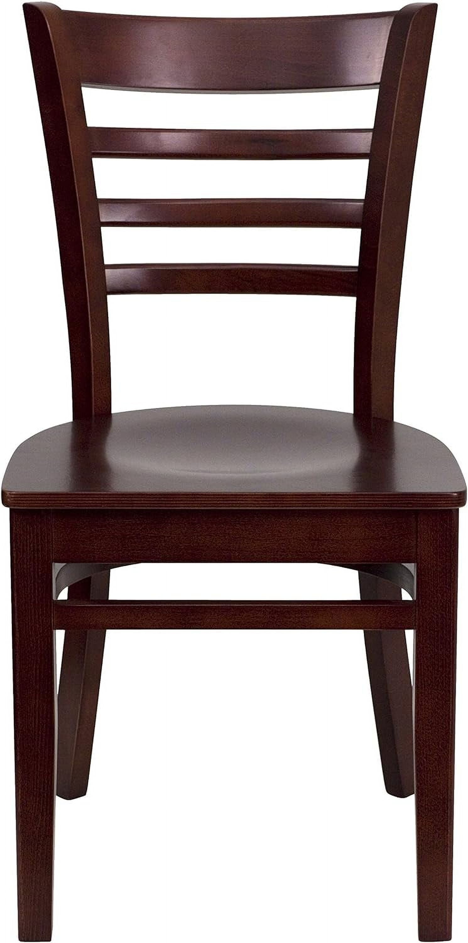 Black Vinyl Seat Ladder Back Cherry Wood Chair A970