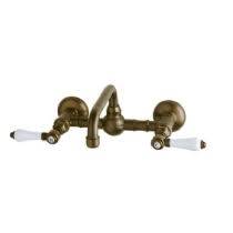 Tuscan Brass Wall Mount Bridge Lavatory Faucet H9102