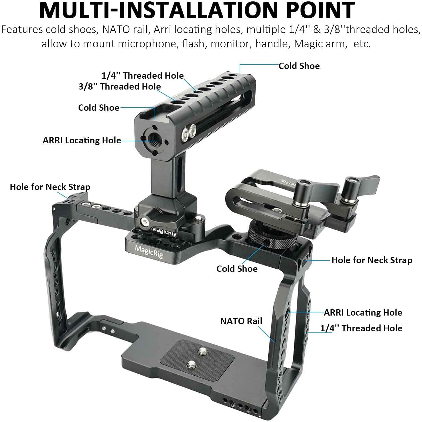 Full Cage Kit with Rubber Top Handle & T5 SSD Mount O583