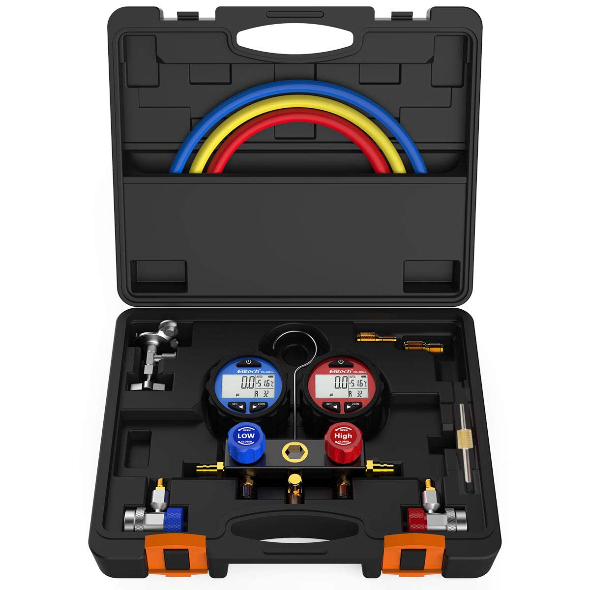 2 Way AC Manifold Gauge Set with Hoses and Carrying Case R21489