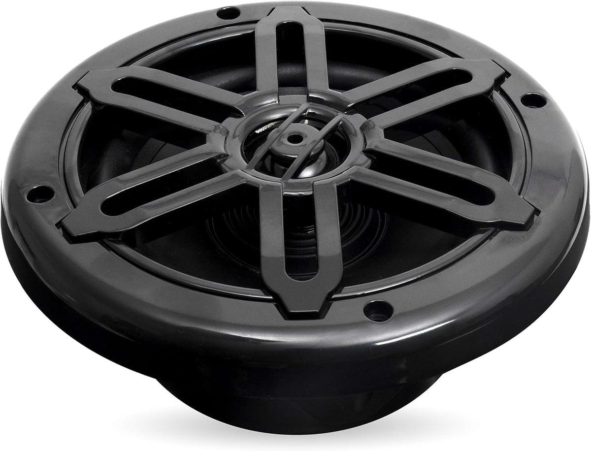 Four 1000 Watt Peak 6.5-inch 2-Way Marine Speakers with Bluetooth Amplifier C6441