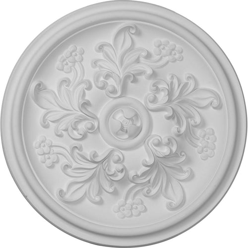 14 1/2x22OD x 2 3/4x22P Ceiling Medallion Hand-Painted Burnished Mahogany Crackle P11467