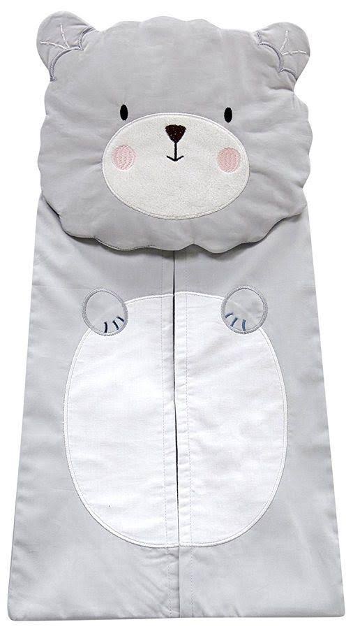 4-Piece Crib Bedding Set, Blue/Grey J5182