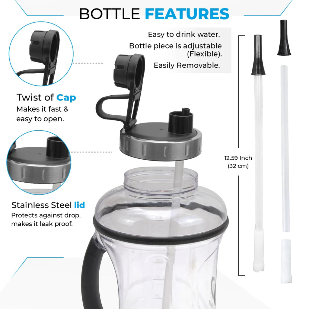 Black Lady Bug Gallon Water Bottle with Straw Y409085