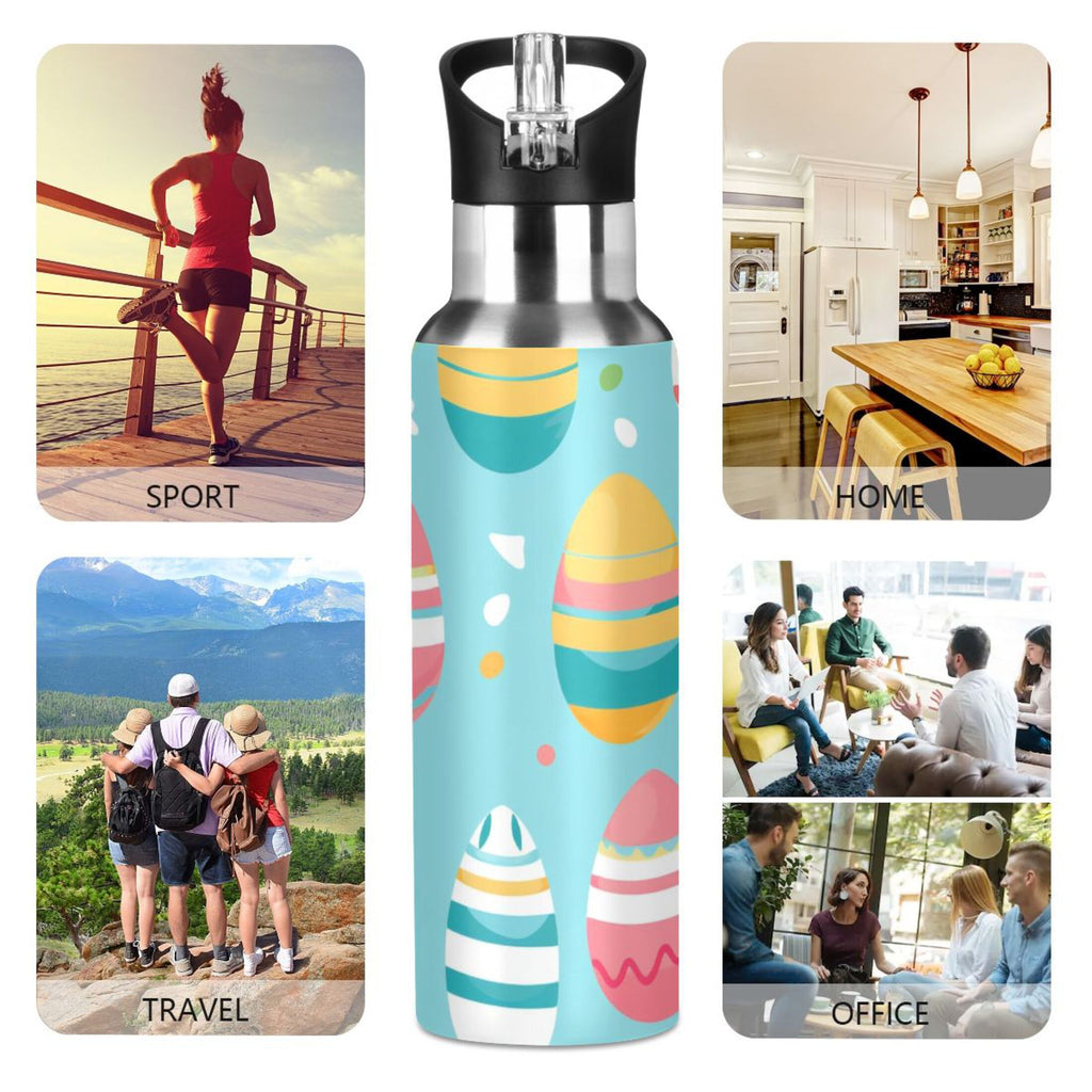 Insulated Stainless Steel Water Bottle with Straw Lid 20 oz O638