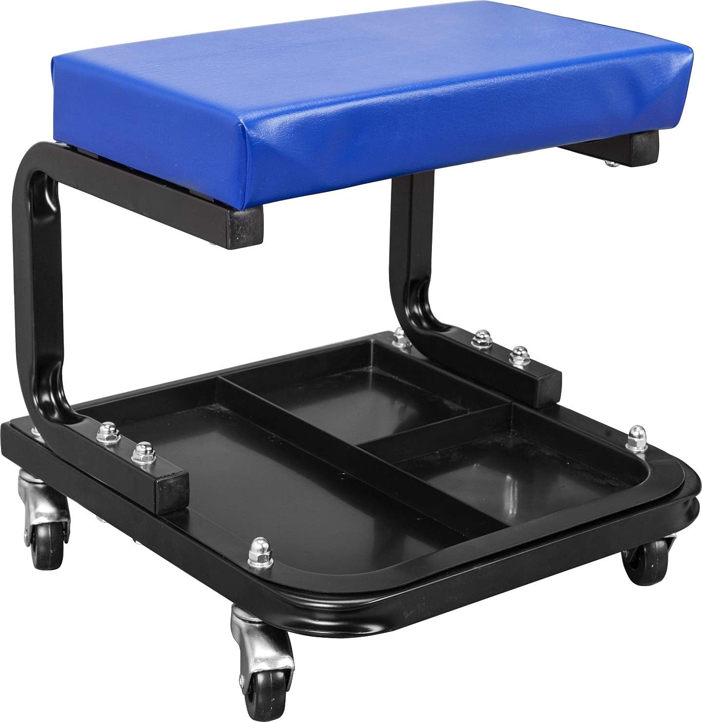 Blue Pack of 2 Padded Mechanic Stool with Tool Tray Storage U854661