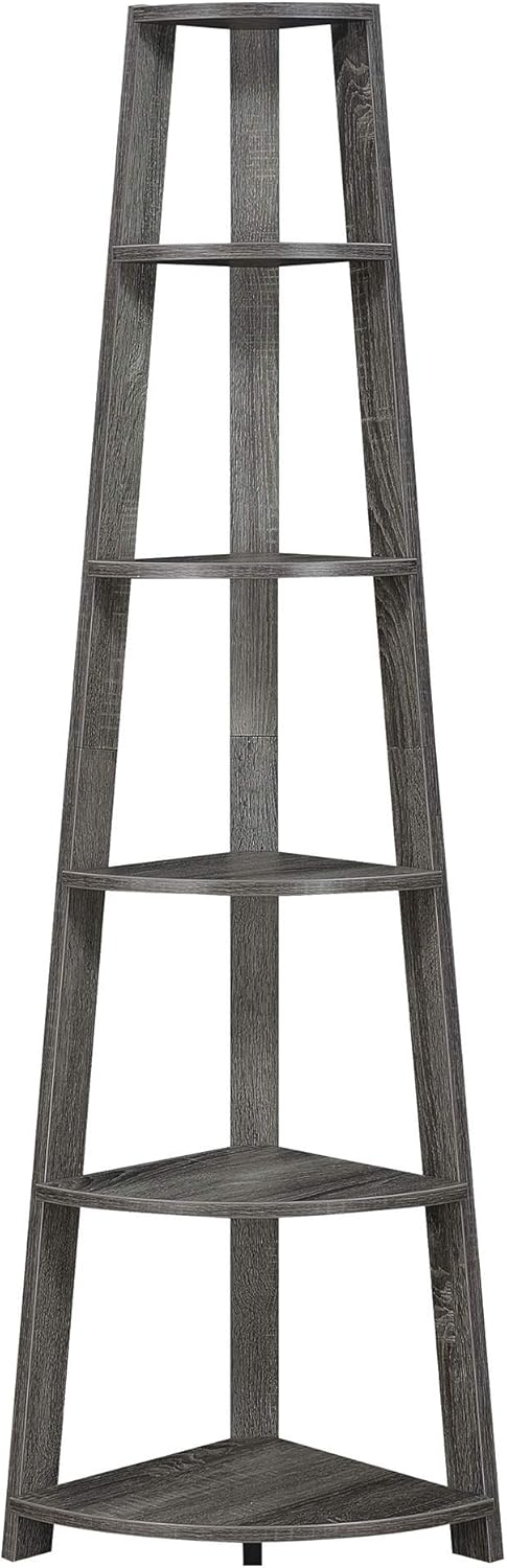 5 Tier Corner Bookcase, Black E847