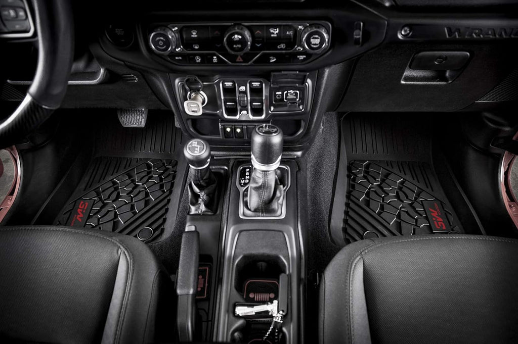 Black Custom Fit Cargo Mat Trunk Liner for Jeep Wrangler JL Unlimited 4-Door, Pack of 2 F253