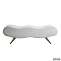 White Faux Leather Chrome Bench S935823