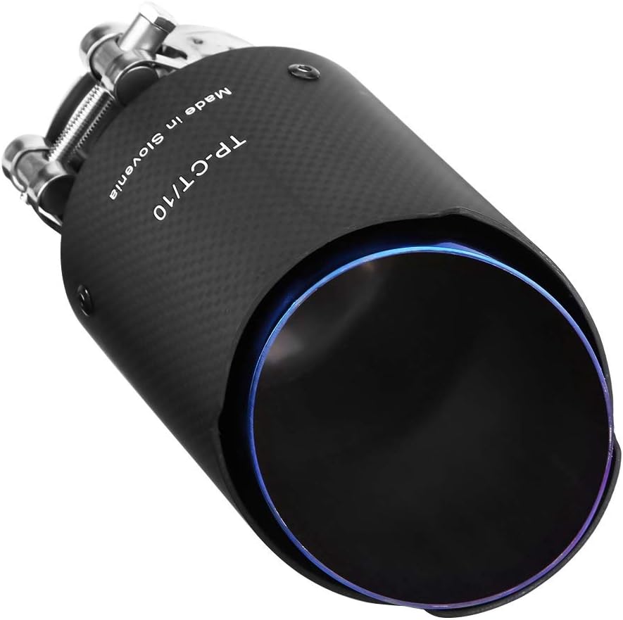 2.5" Inlet Exhaust Tip Carbon Fiber Matte Car Exhaust Tailpipe Tip Pack of 2 Z607