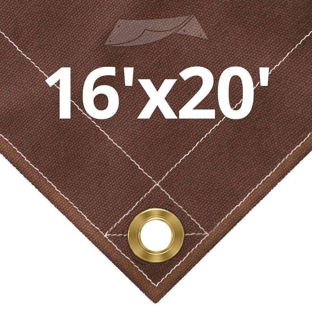 Brown Canvas Tarps 16 x 20 M3715
