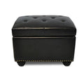Black Storage Ottoman W4777