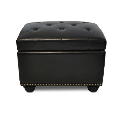 Black Storage Ottoman W4777