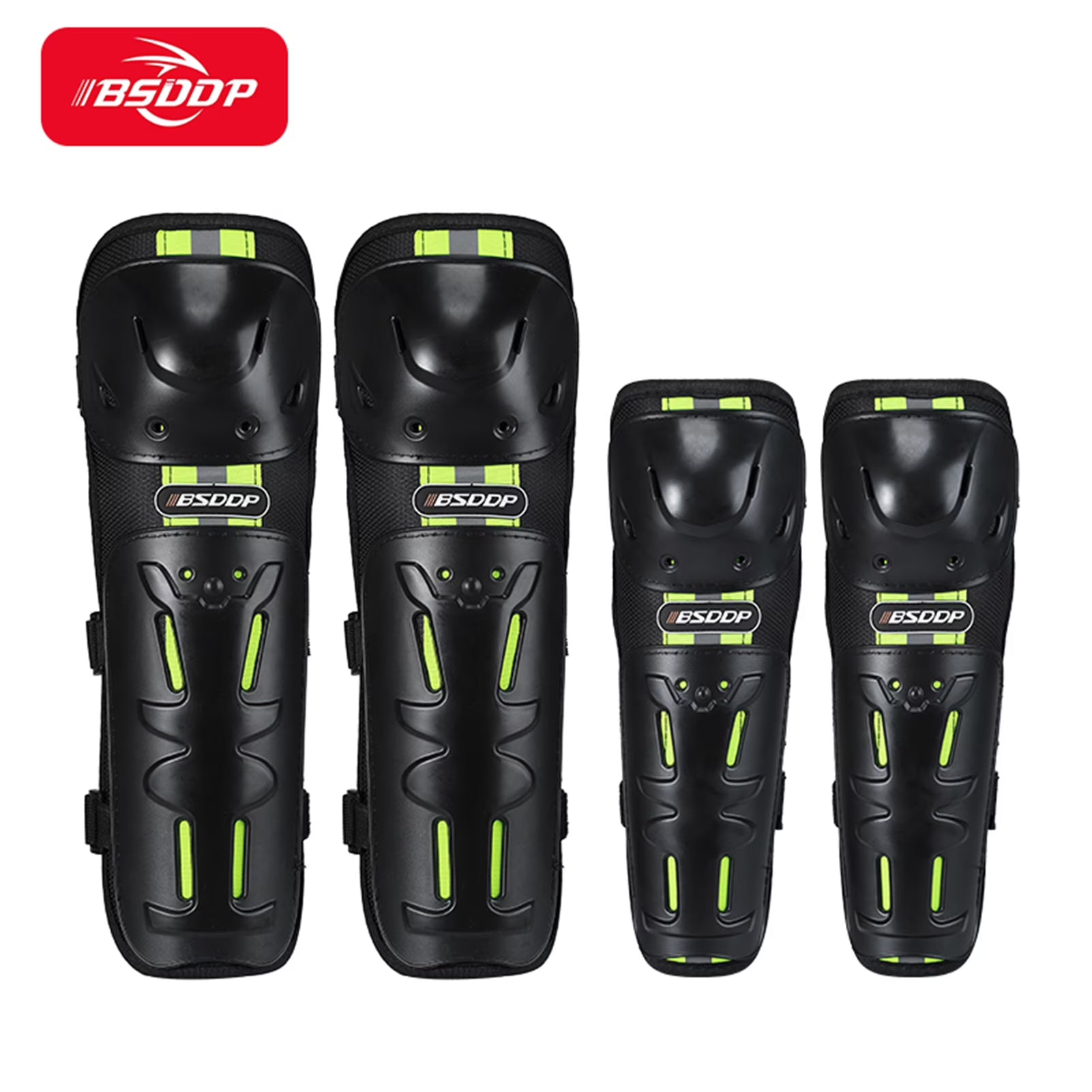 Motorcycle Knee Pads 4 Piece Set Elbow Knee Protection Reflective Breathable Protective Gear O3818