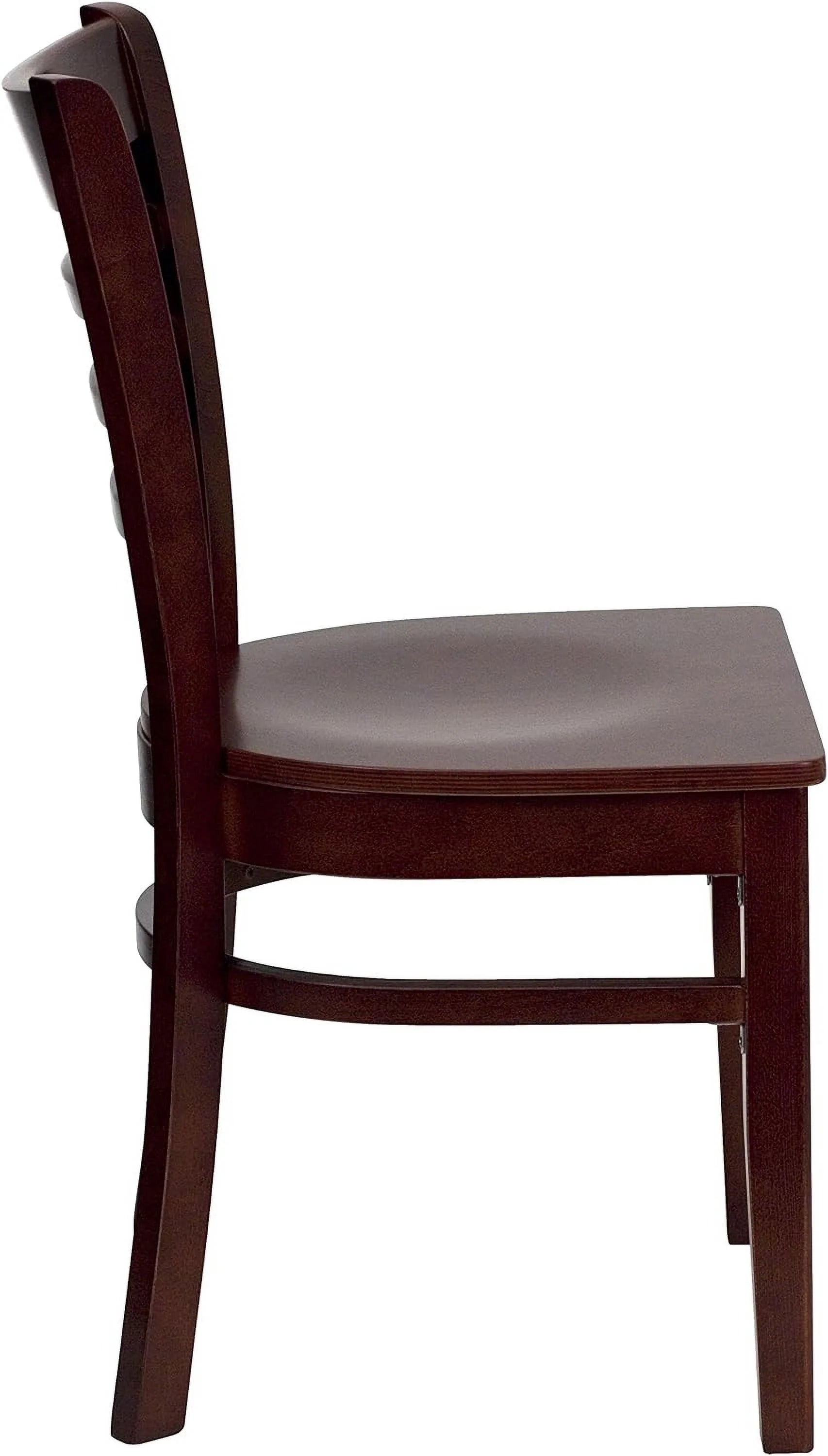 Black Vinyl Seat Ladder Back Cherry Wood Chair A970