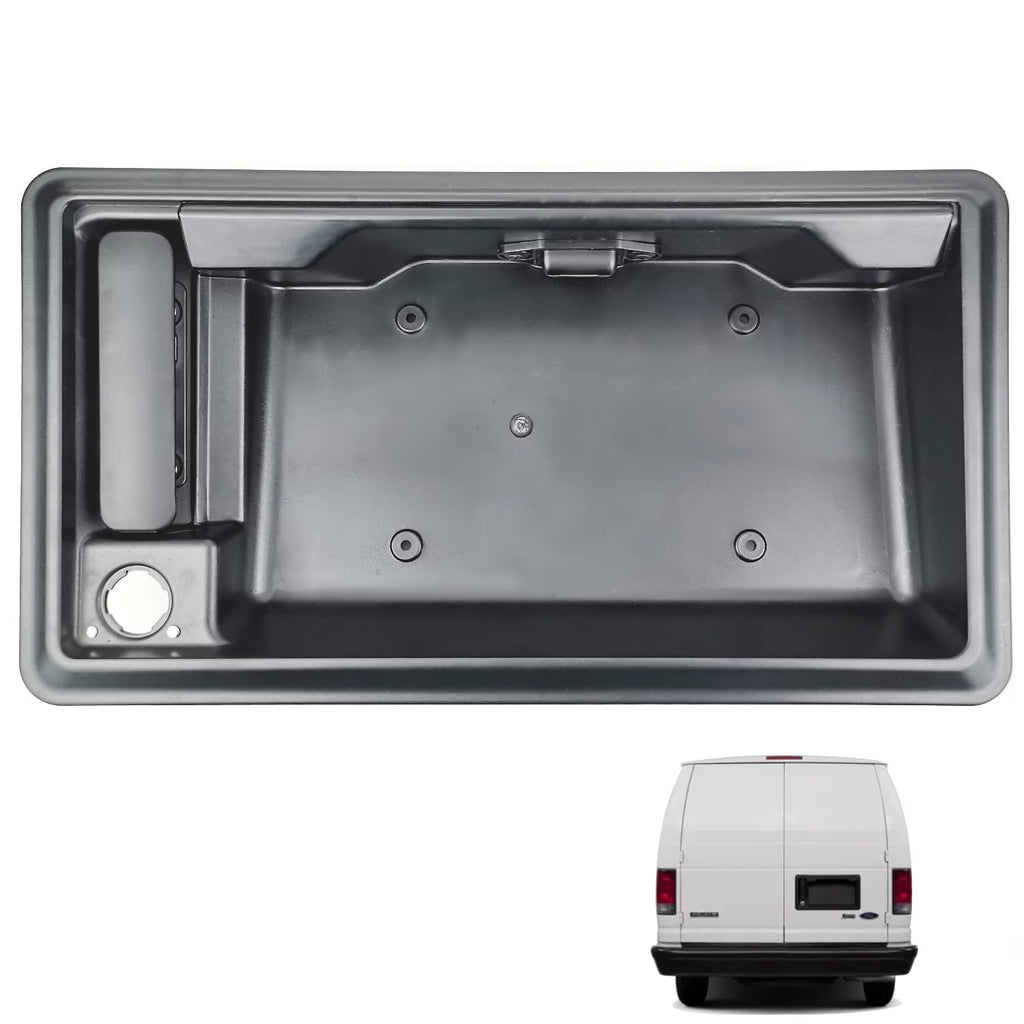 Right Side Rear Exterior Cargo Door Handle & License Plate Housing Frame Bracket for 08-21 Ford E150 E250 E350 E450, Pack of 2 Y719