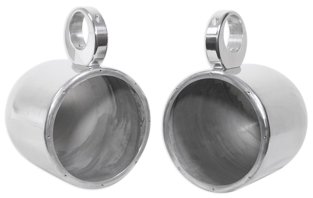 2 8” Silver Wakeboard Tower Enclosure Pods For Pioneer TS-MR2040 Marine Speakers F6653