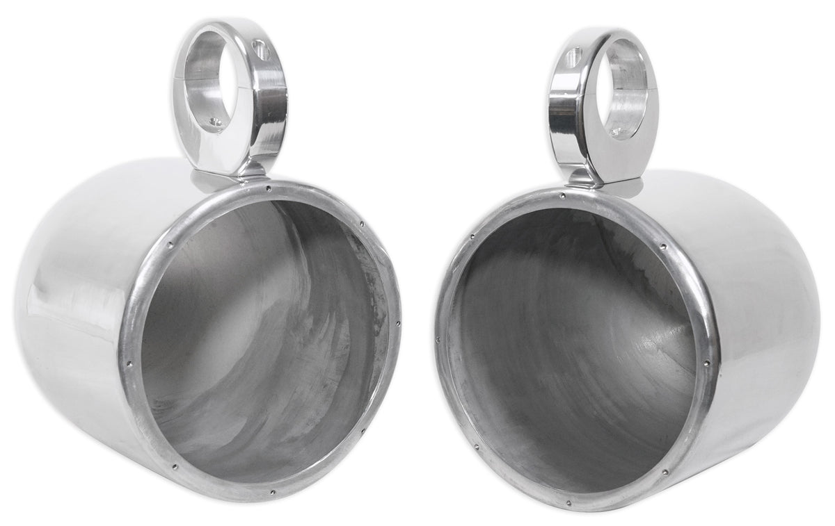 2 8” Silver Wakeboard Tower Enclosure Pods For Pioneer TS-MR2040 Marine Speakers F6653