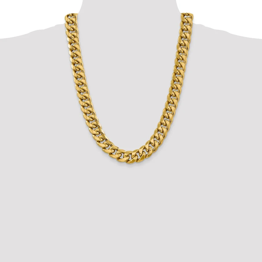 14kt Yellow Gold 24 inch Miami Cuban Chain D22144