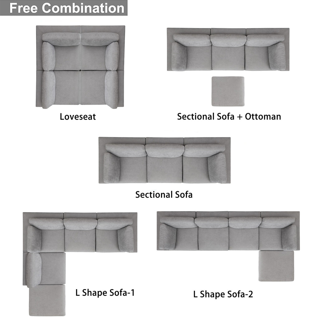 Gray Modular Armless Sofa R6727