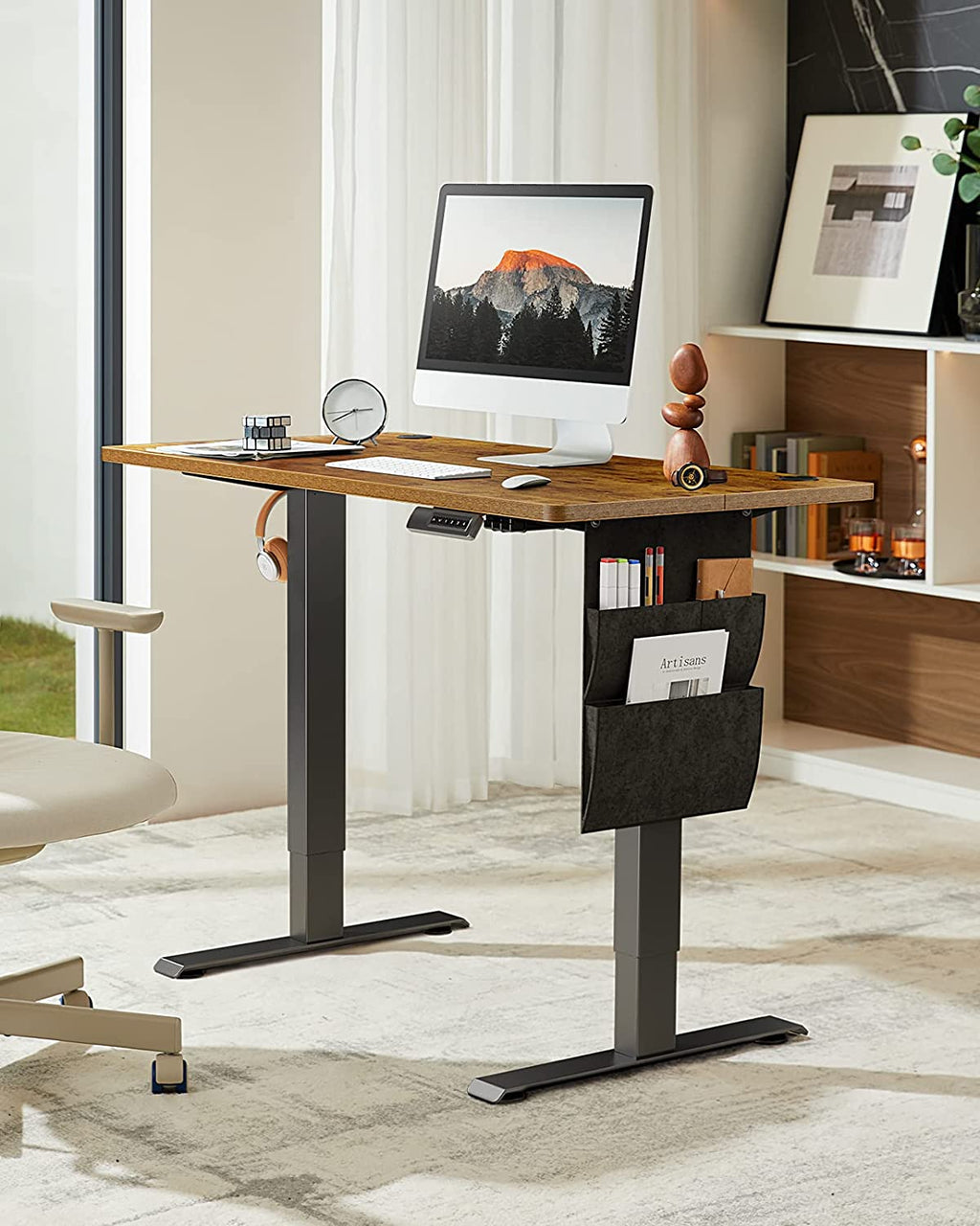 Rustic Adjustable Height Electric Standing Desk L551518