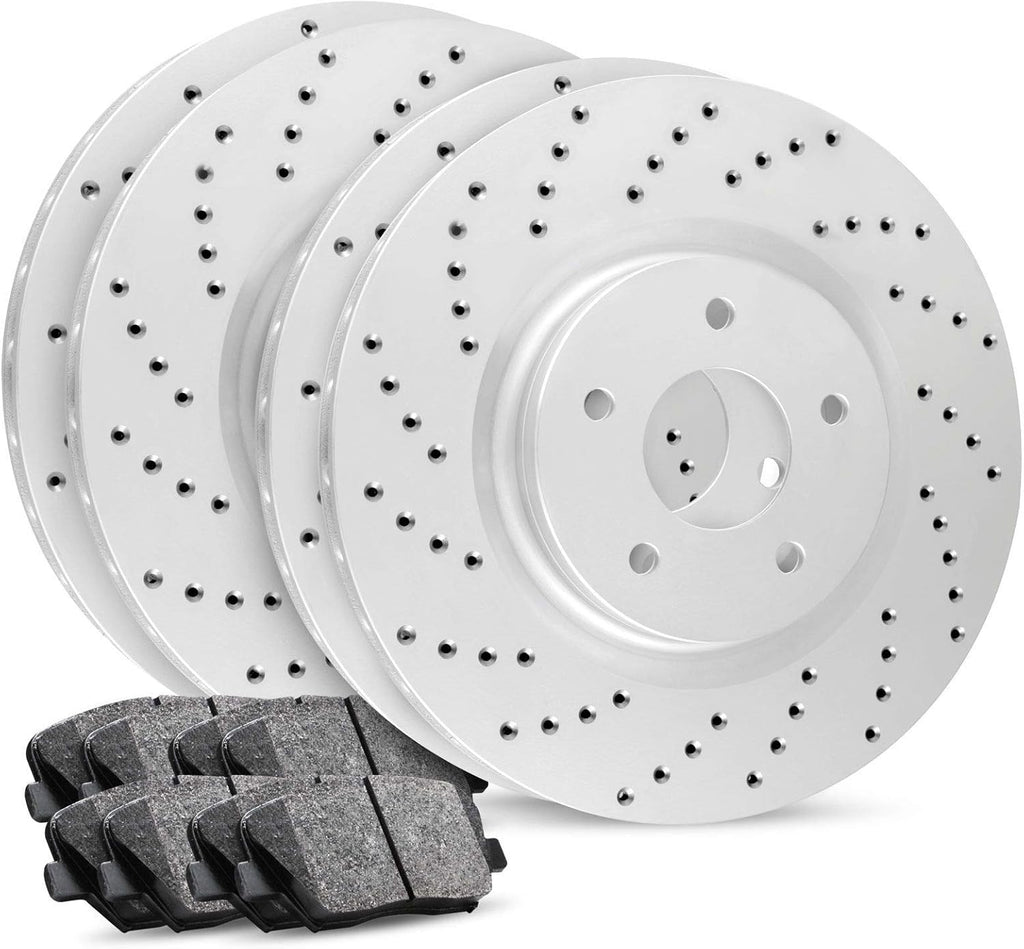 Carbon Series Cross Drilled Brake Rotors with Ceramic Brake Pads T839