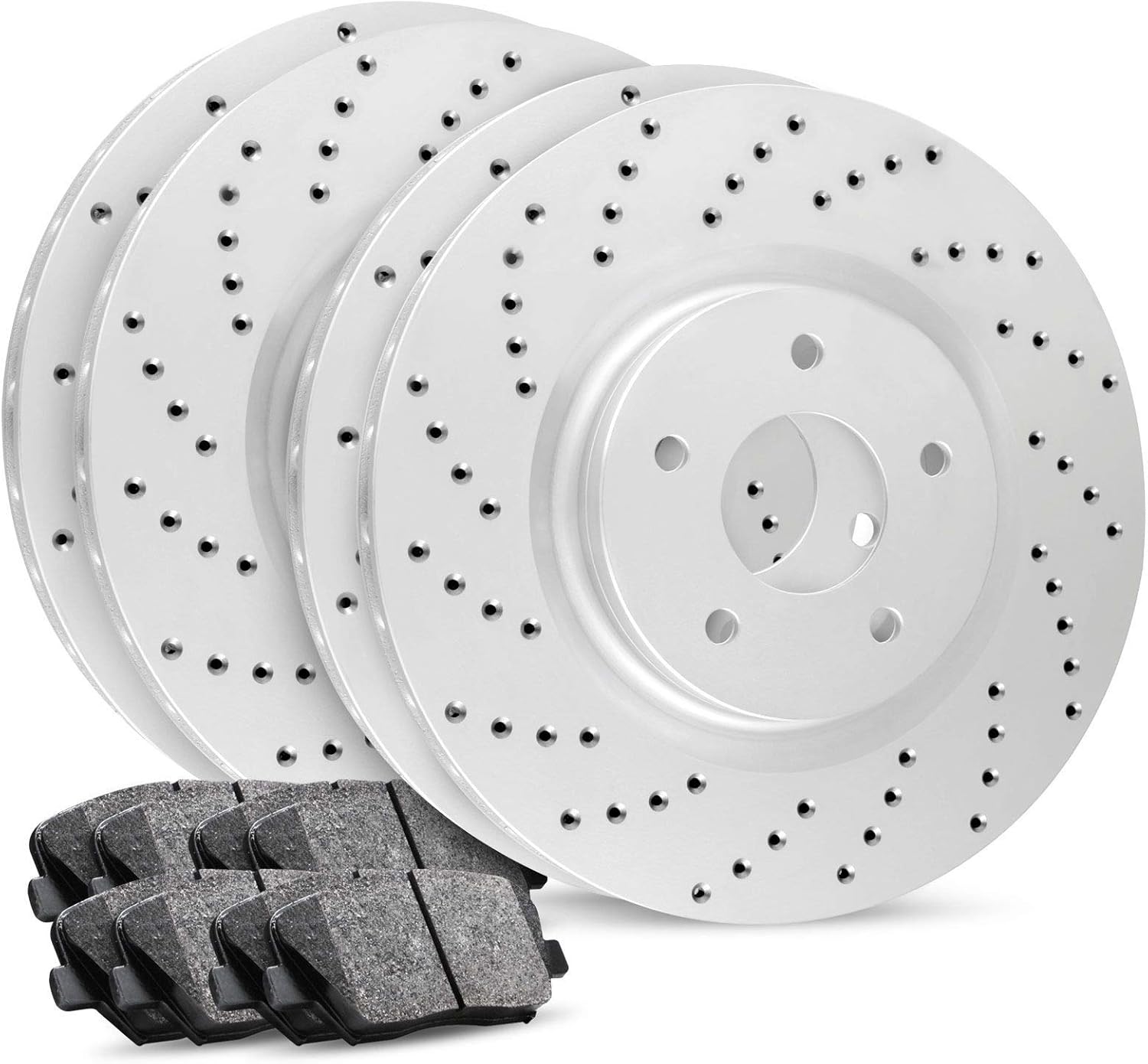 Carbon Series Cross Drilled Brake Rotors with Ceramic Brake Pads T839