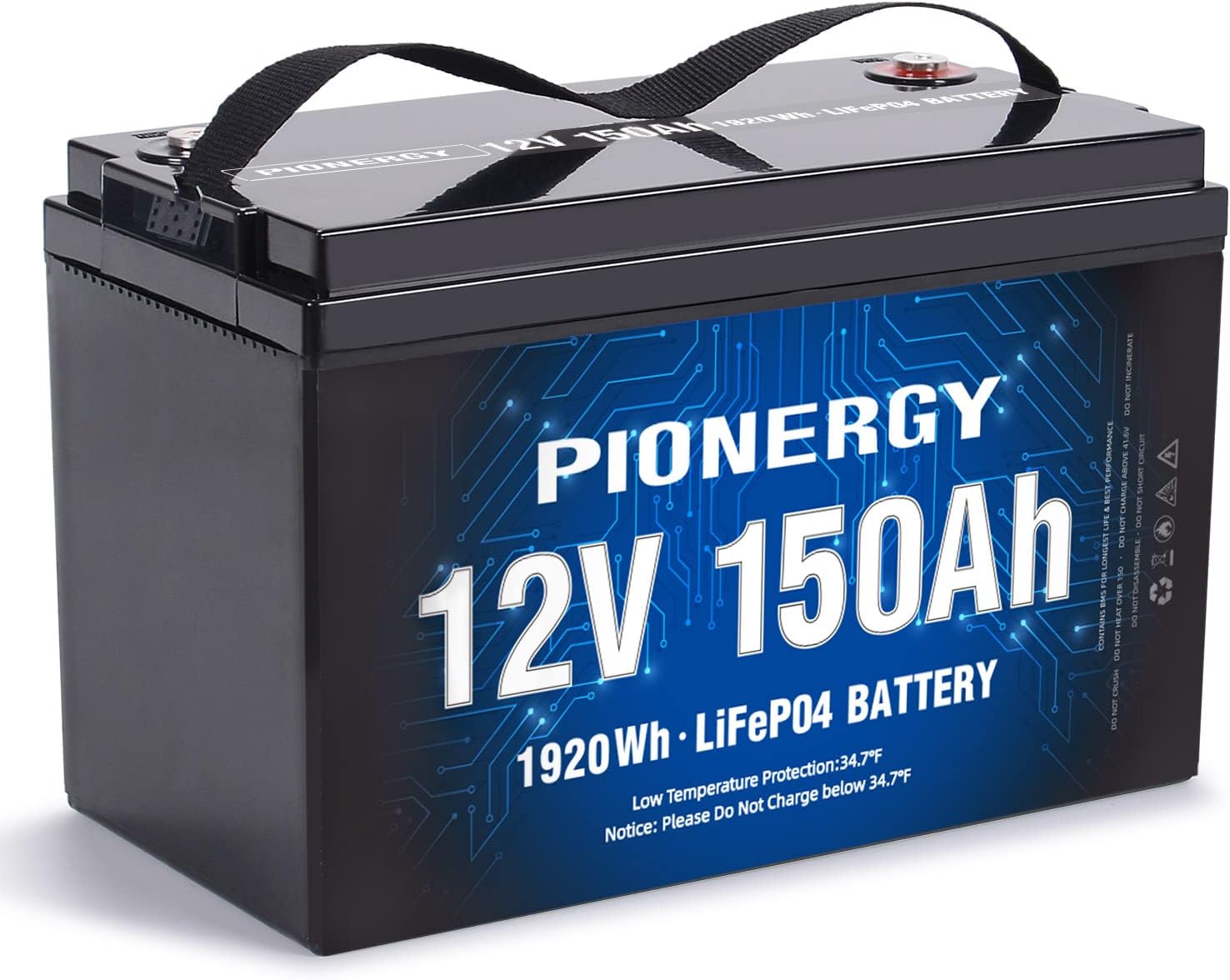 12V 150Ah LiFePO4 Lithium Battery with 100A BMS W3656