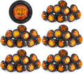 3/4 Inch Amber 3 LED Round Side Marker Indicator Lights (Pack of 50) W969245