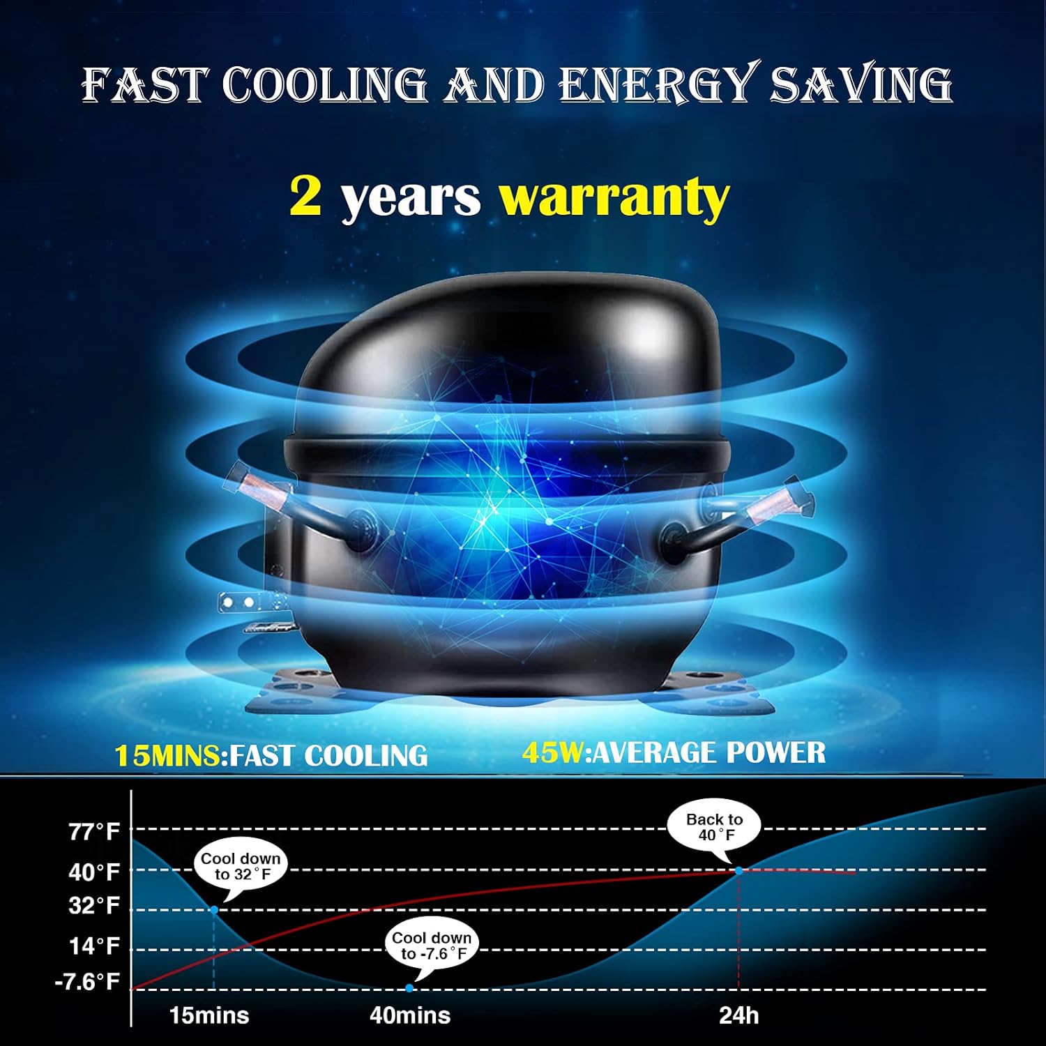 30Qt Car Refrigerator Portable Freezer RV Fridge Cooler 12V/24V C6322