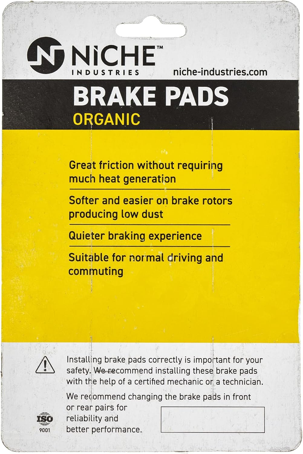Brake Pad Kit for Yamaha Grizzly 700 550, Organic, Pack of 2 V522596