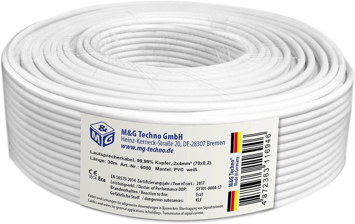 Speaker Cable 30 M White O942784