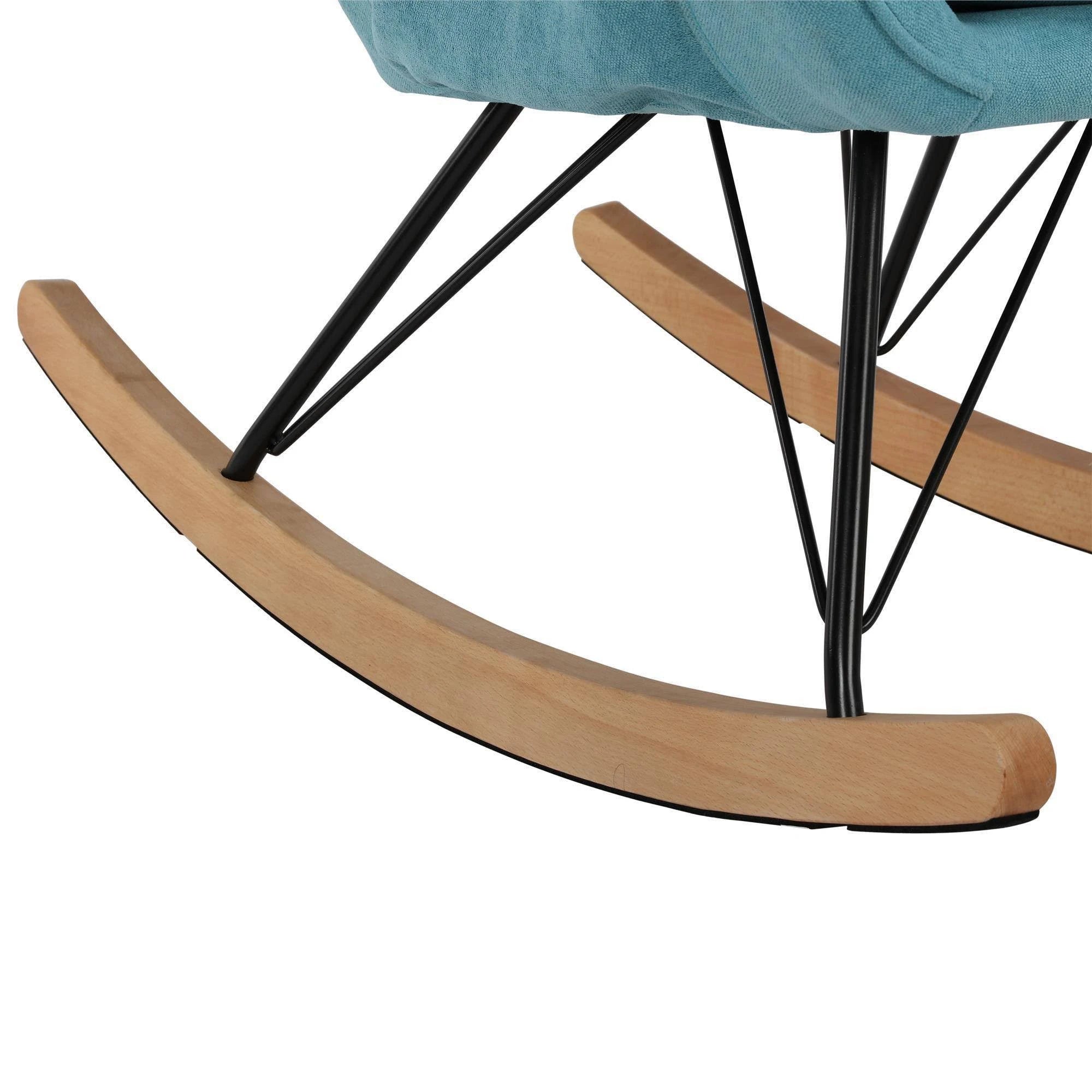 Blue Rocker Chair with Side Storage Pockets H539530