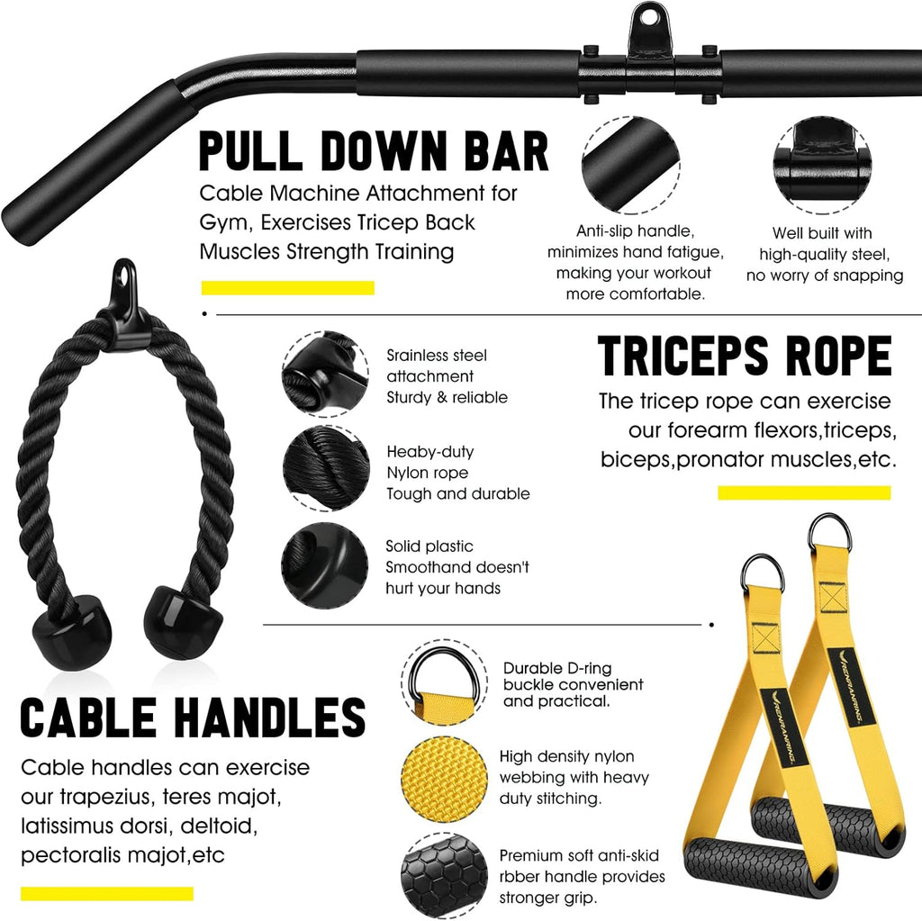 LAT Pull Down Cable Pulley Attachments for Home Gym Equipment P68090