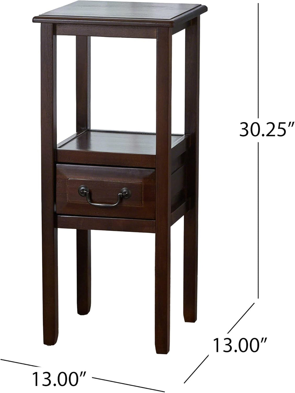 Brown Mahogany Acacia Wood Accent Table Y95779