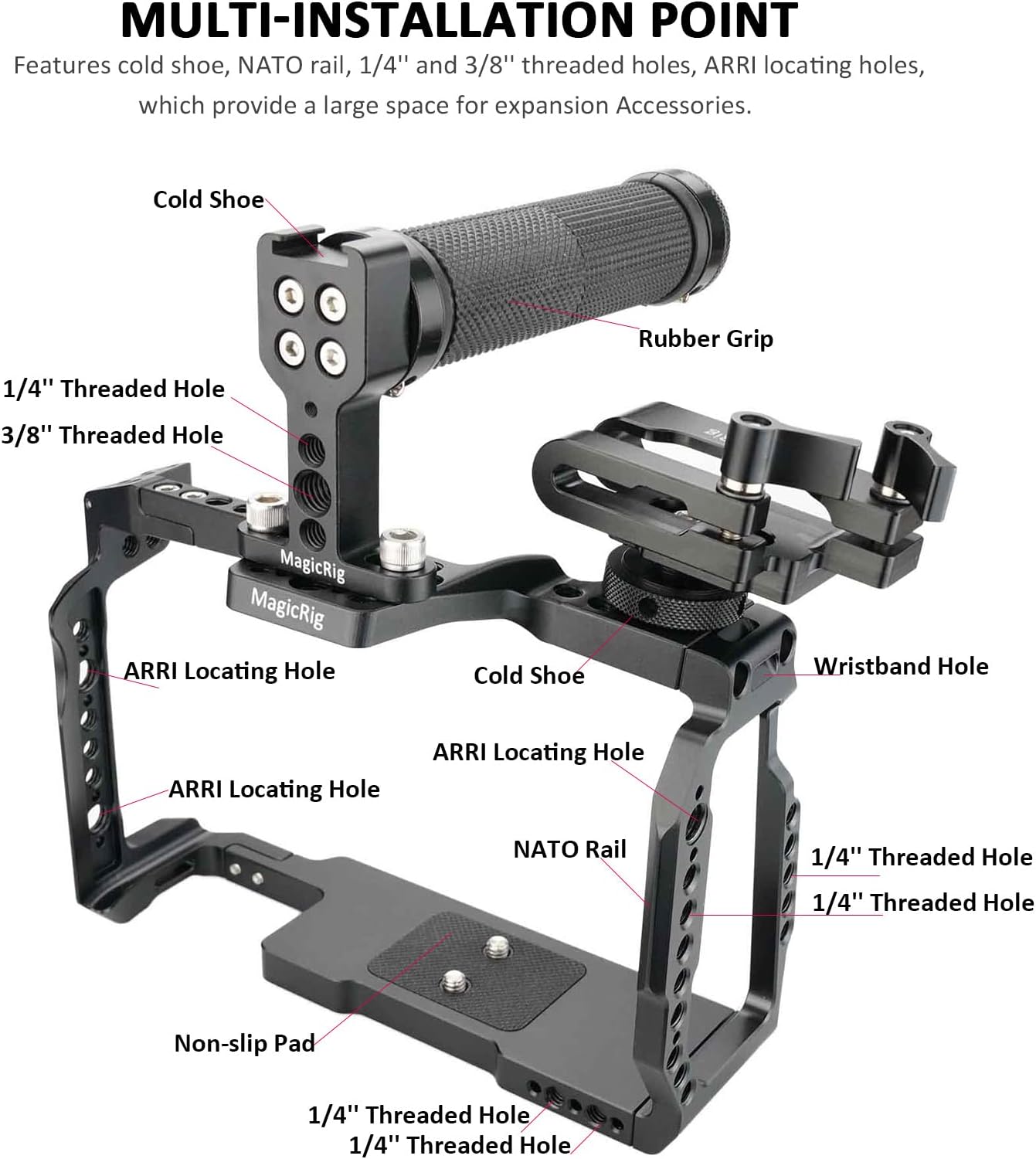 Full Cage Kit with Rubber Top Handle & T5 SSD Mount O583