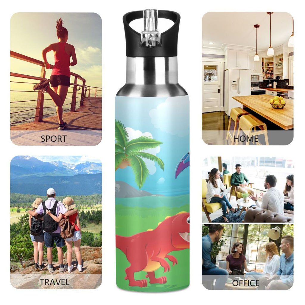 Red Stainless Steel Water Bottle with Straw Lid 20 OZ W587