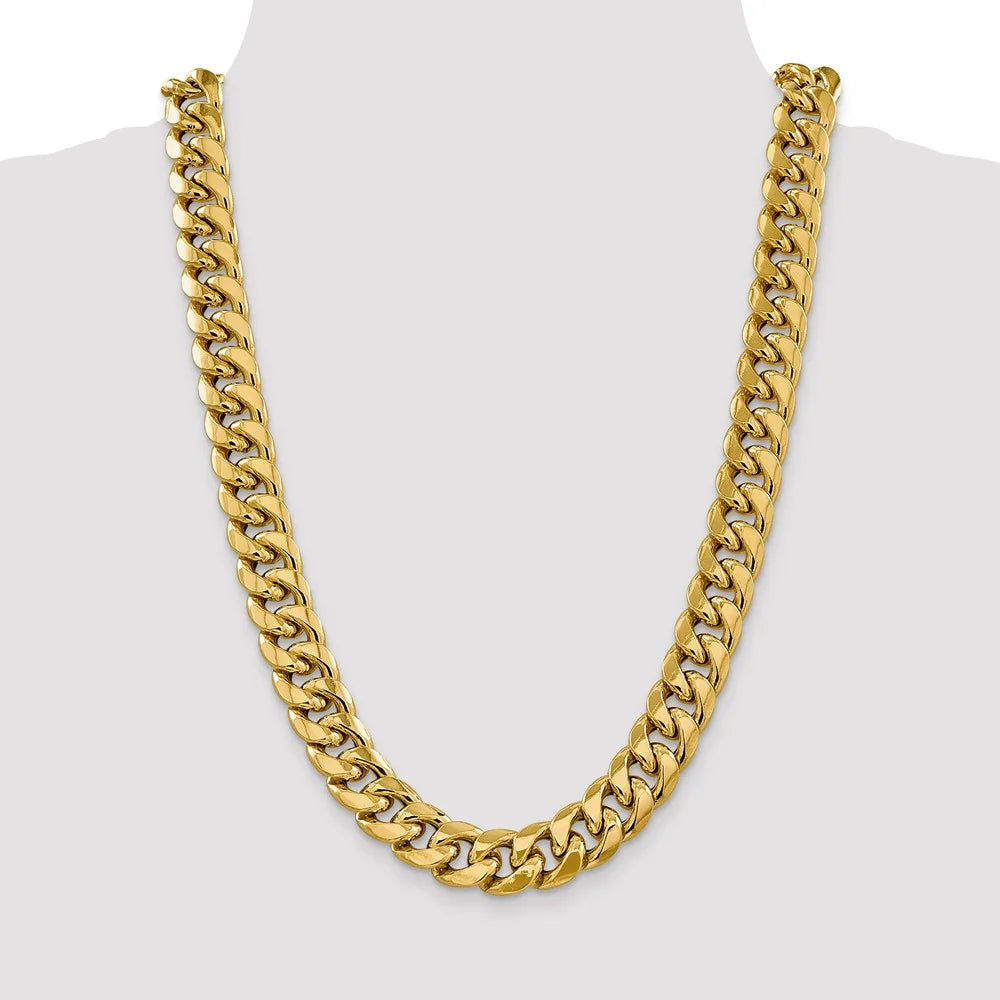 14kt Yellow Gold 24 inch Miami Cuban Chain D22144