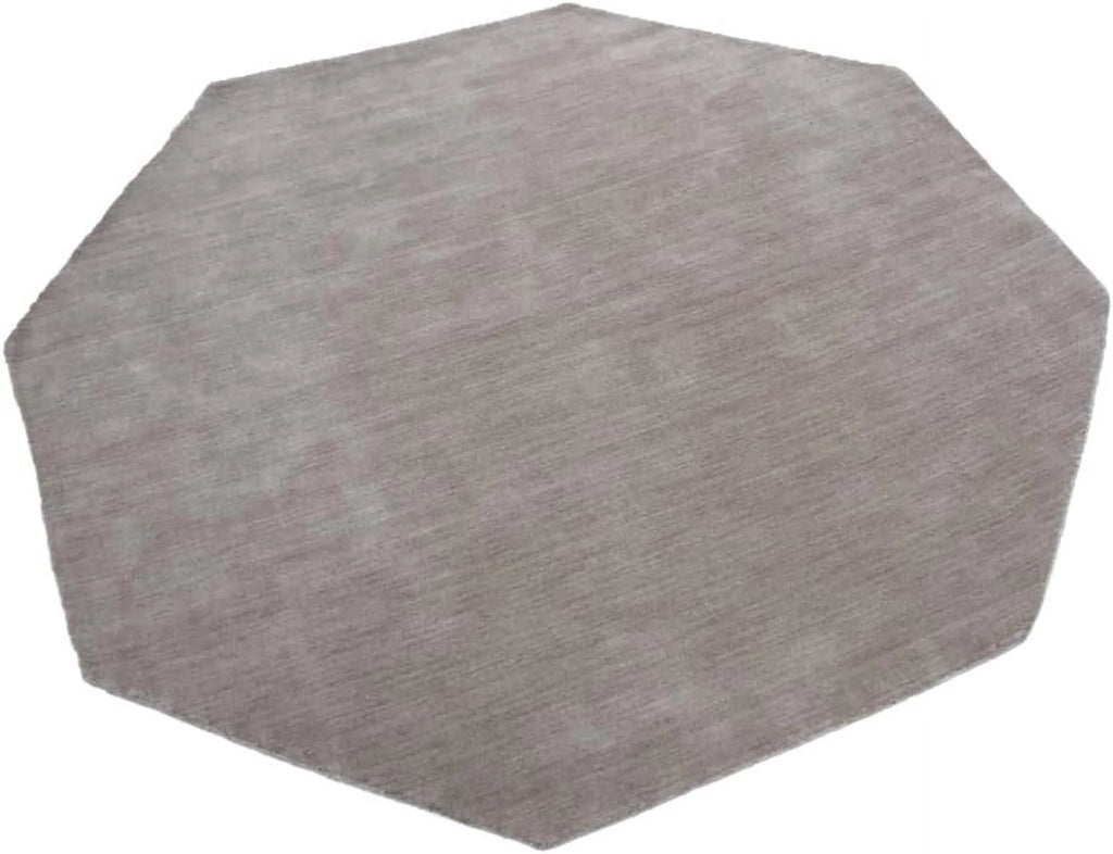 Beige Wool Octagon Area Rug I511573