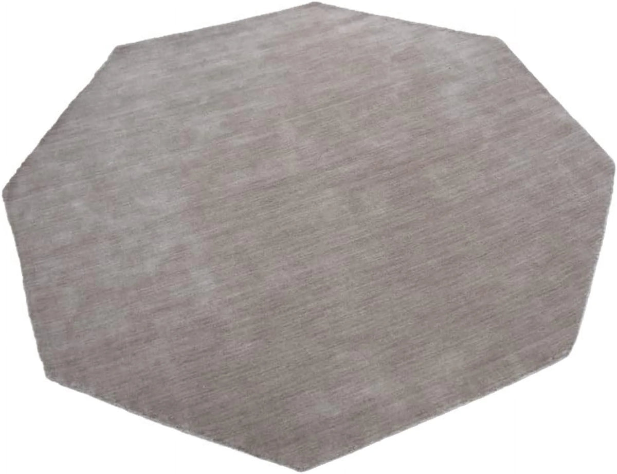 Beige Wool Octagon Area Rug I511573