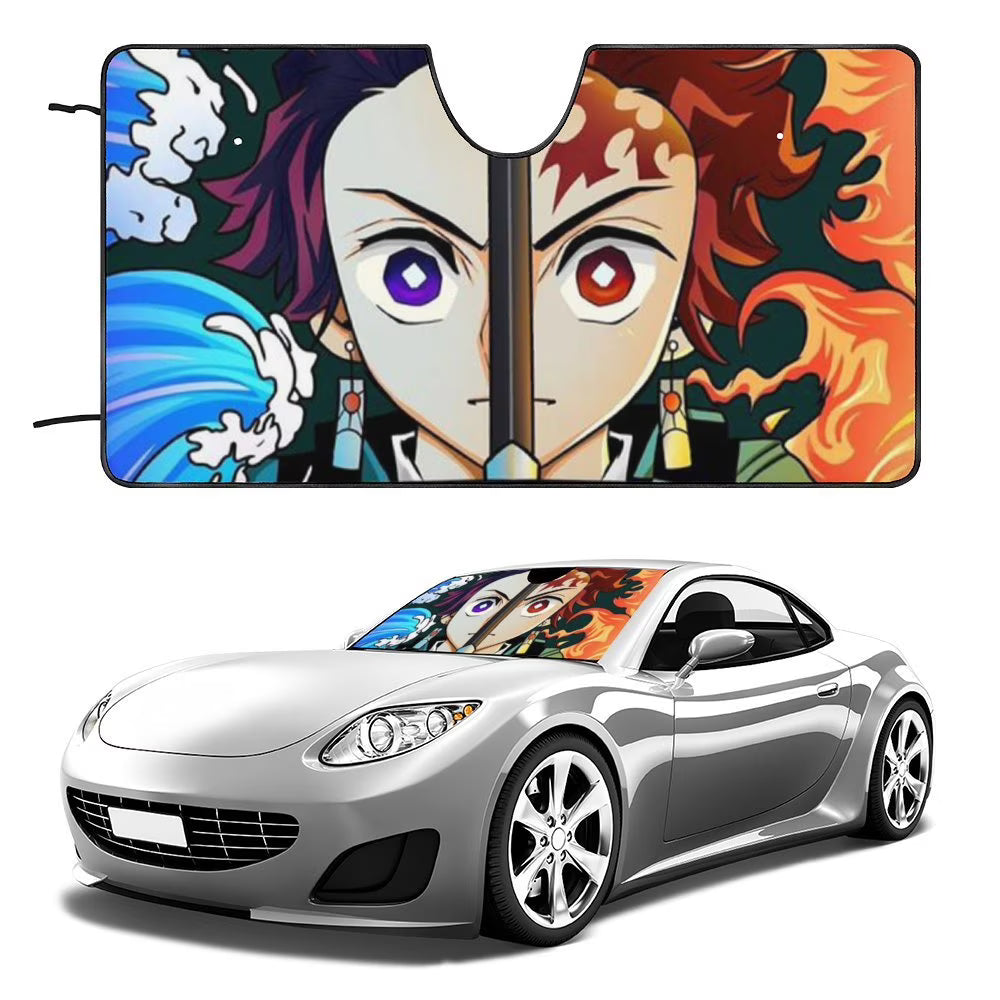 Demon Slayer Anime Car Windshield Sunshade Foldable Reflective Sun Visor E539