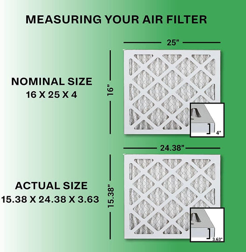 16x25x4 MERV 8 Pleated Air Filter (4-Pack) Q349