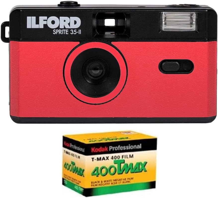 35mm Analog Film Camera with Kodak Professional T-Max 400 Black and White Negative Film Bundle I303263