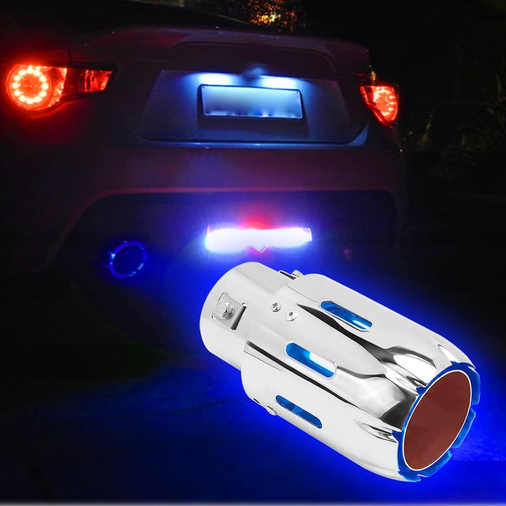 2.5" Inlet 3.5" Outlet LED Exhaust Tip Burnt Type 6.5" Length Car Exhaust Tail Pipe Pack of 2 V713274