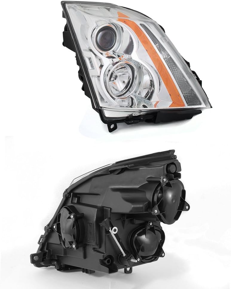 Projector Headlight Assembly Chrome Housing Clear Lens Full Set S83248