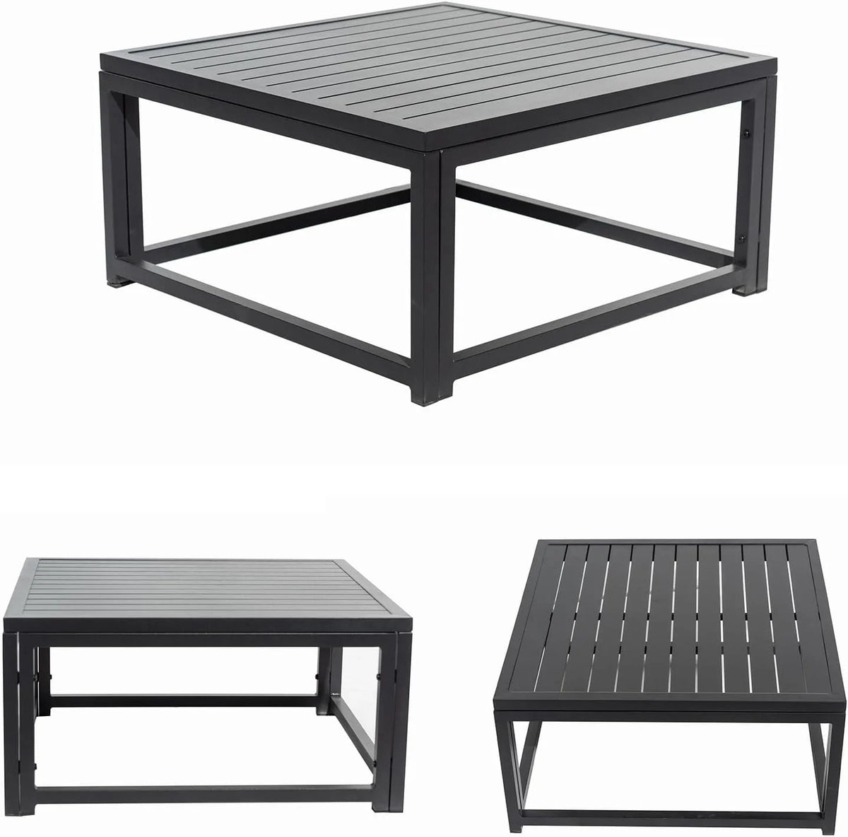 7 Pieces Patio Corner Sofa Set with Coffee Table, Gray D39972