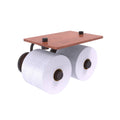 Venetian Bronze Wall Mount Toilet Paper Holder with Wood Shelf H894564