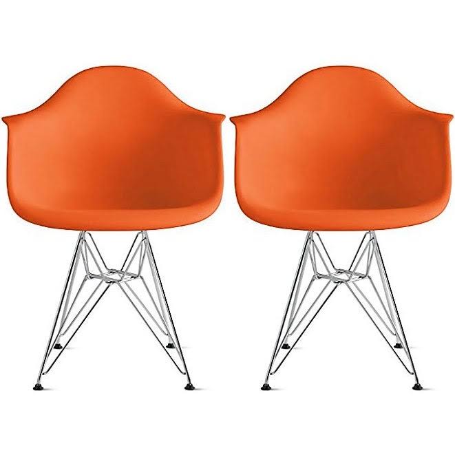 Orange Molded Plastic Arm Chairs H102007